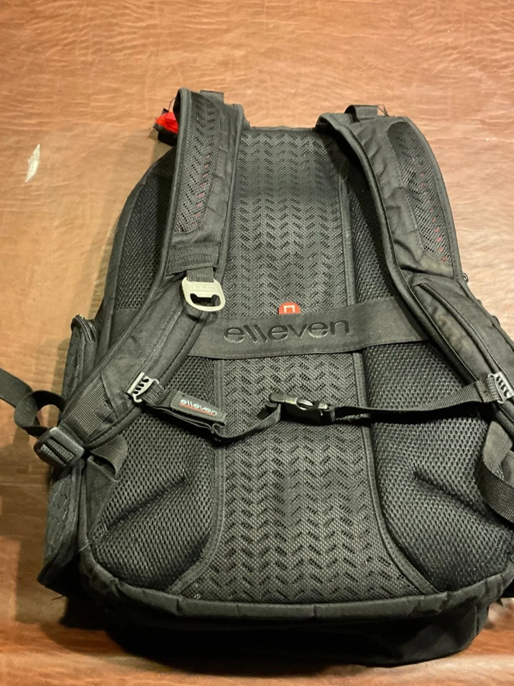 Elleven Backpack Black Hexagon Laptop Computer Travel Multi Pocket Business Bag